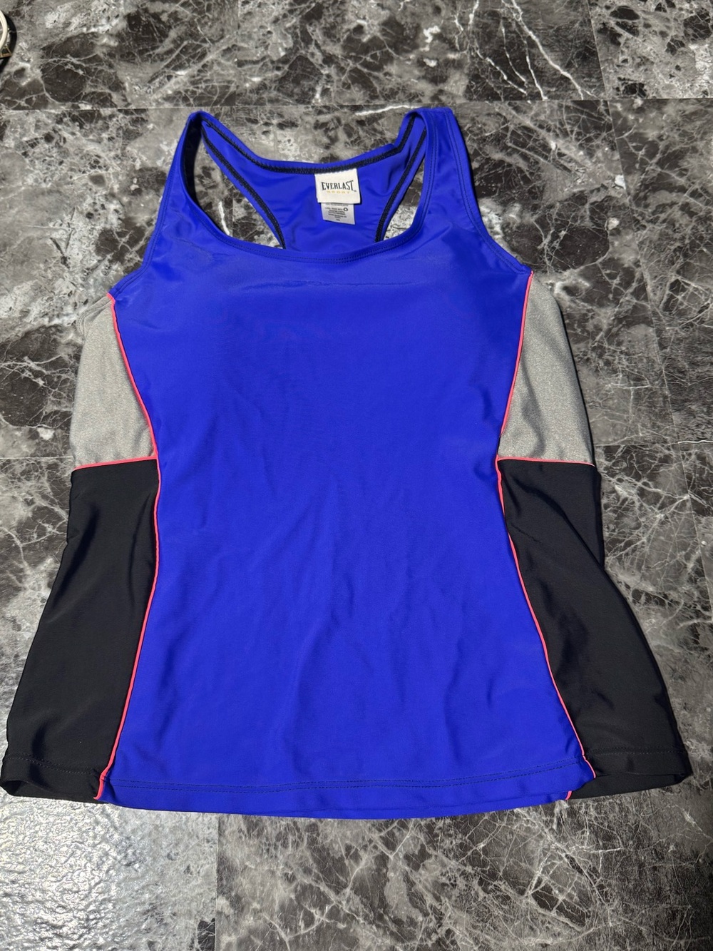 Everlast -Women’s Purple Racerback Tank with Black & Gray colorblock Panels (10)